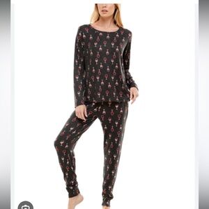 Jaclyn Intimates Heart Wine Black 2pcs set - Size Large